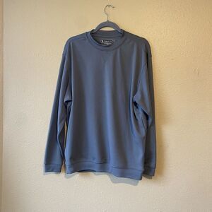 Pebble Beach‎ Performance Mens Blue Gray Golf Shirt Long Sleeve Crew Neck Medium